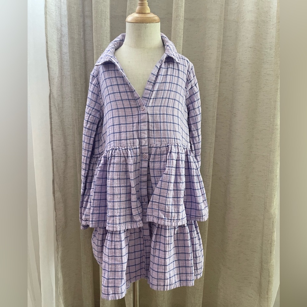 Open Edit
Plaid Button-Up Tiered Dress